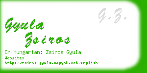 gyula zsiros business card